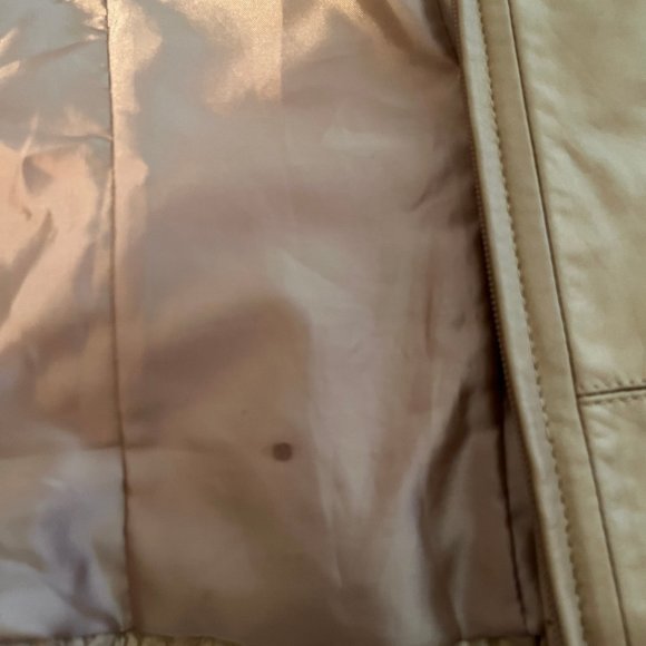 Yvonne Le Marie Gold Metallic Soft Lamb Leather Lined Jacket 3/4 Zip Size 6 - Picture 12 of 12